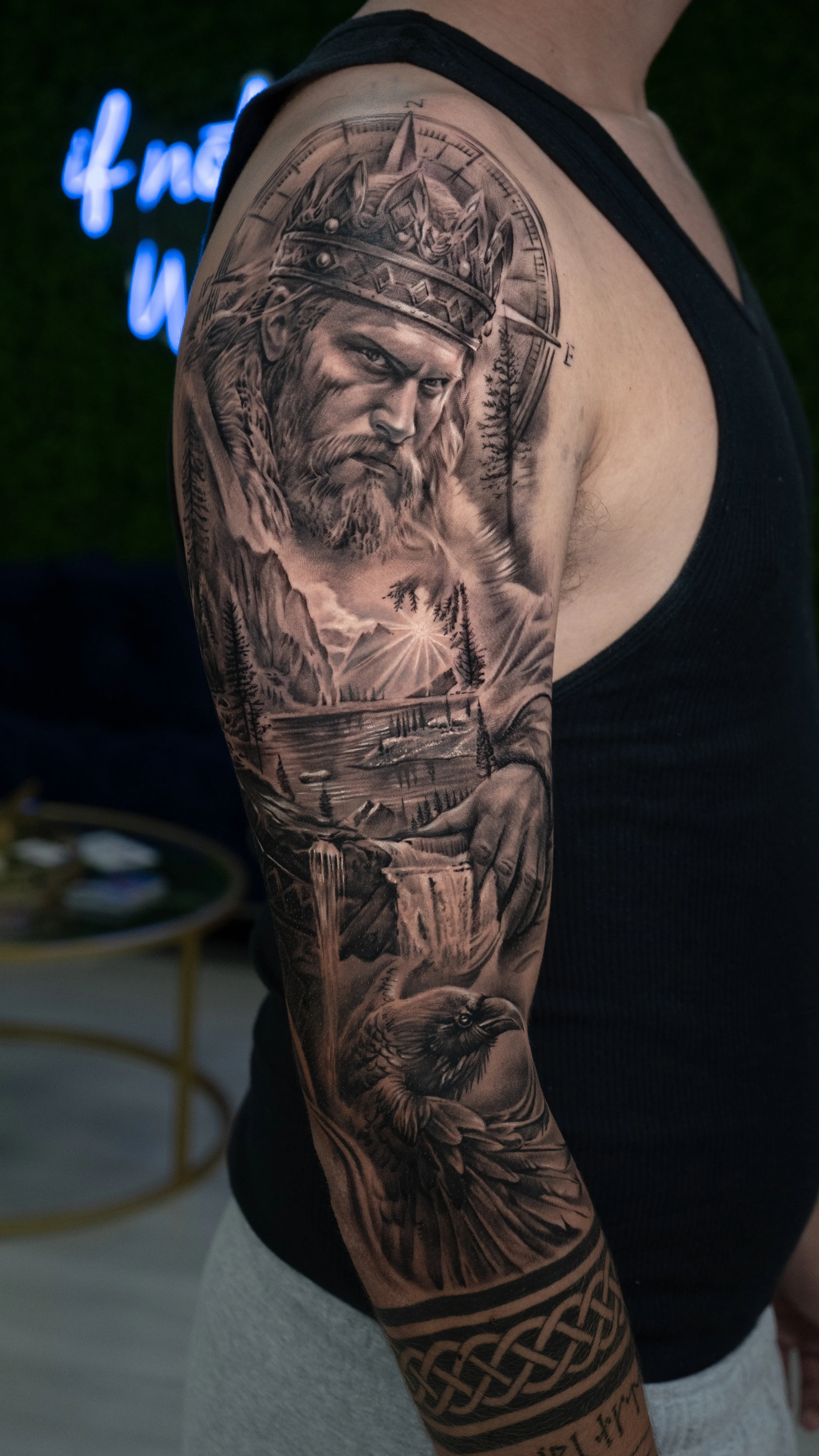 TKO Tattoo black and grey composition