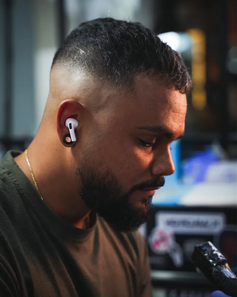 Portrait of Hector Rodriguez Goderich, tattoo artist